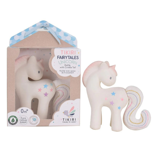 Tikiri Cotton Candy Unicorn Rattle With Crinkle Tail