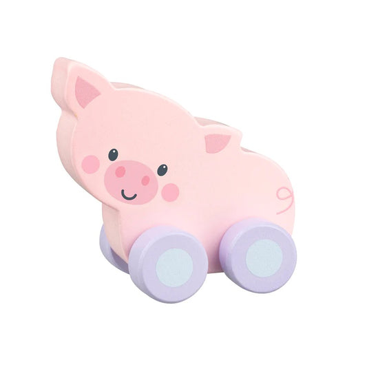 Orange Tree Toys Wooden First Push Along Pig