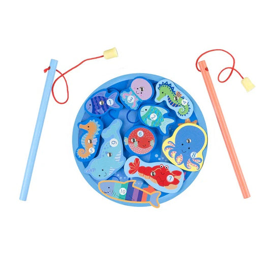Orange Tree Toys Wooden Magnetic Fishing Game