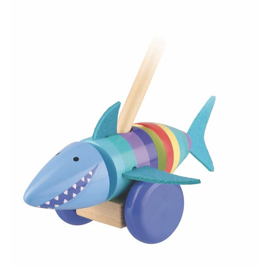 Orange Tree Toys Wooden Push Along Shark