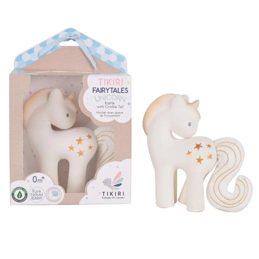Tikiri Shining Stars Unicorn Rattle With Crinkle Tail