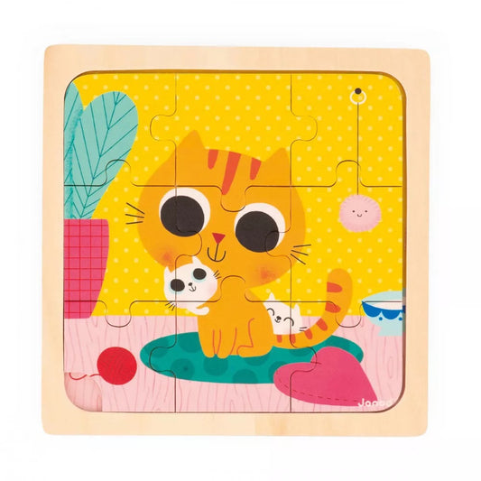 Janod Wooden 'Peanut The Cat' 9 Piece Puzzle